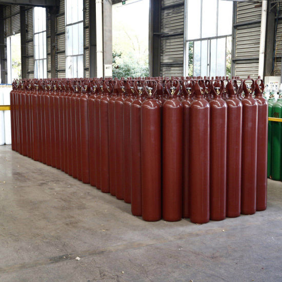 46.7L 150bar5.4mm High Pressure Vessel Seamless Steel Helium Gas Cylinder