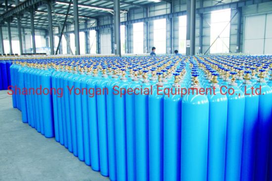 47L 200bar 5.8mm High Pressure Vessel Seamless Steel Oxygen Gas Cylinder