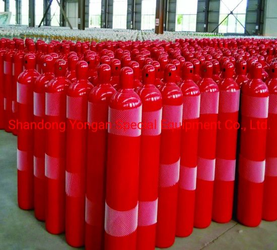 46.7L 150bar5.4mm ISO Tped High Pressure Vessel Seamless Steel Oxygen Gas Cylinder