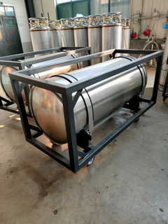500L 25Bar Liquid Oxygen Nitrigen Argon CO2 Industrial and Medical Use Horizontal Dewar Tank